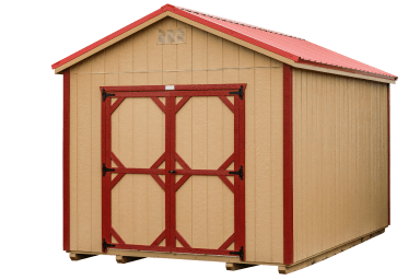 Painted gable shed